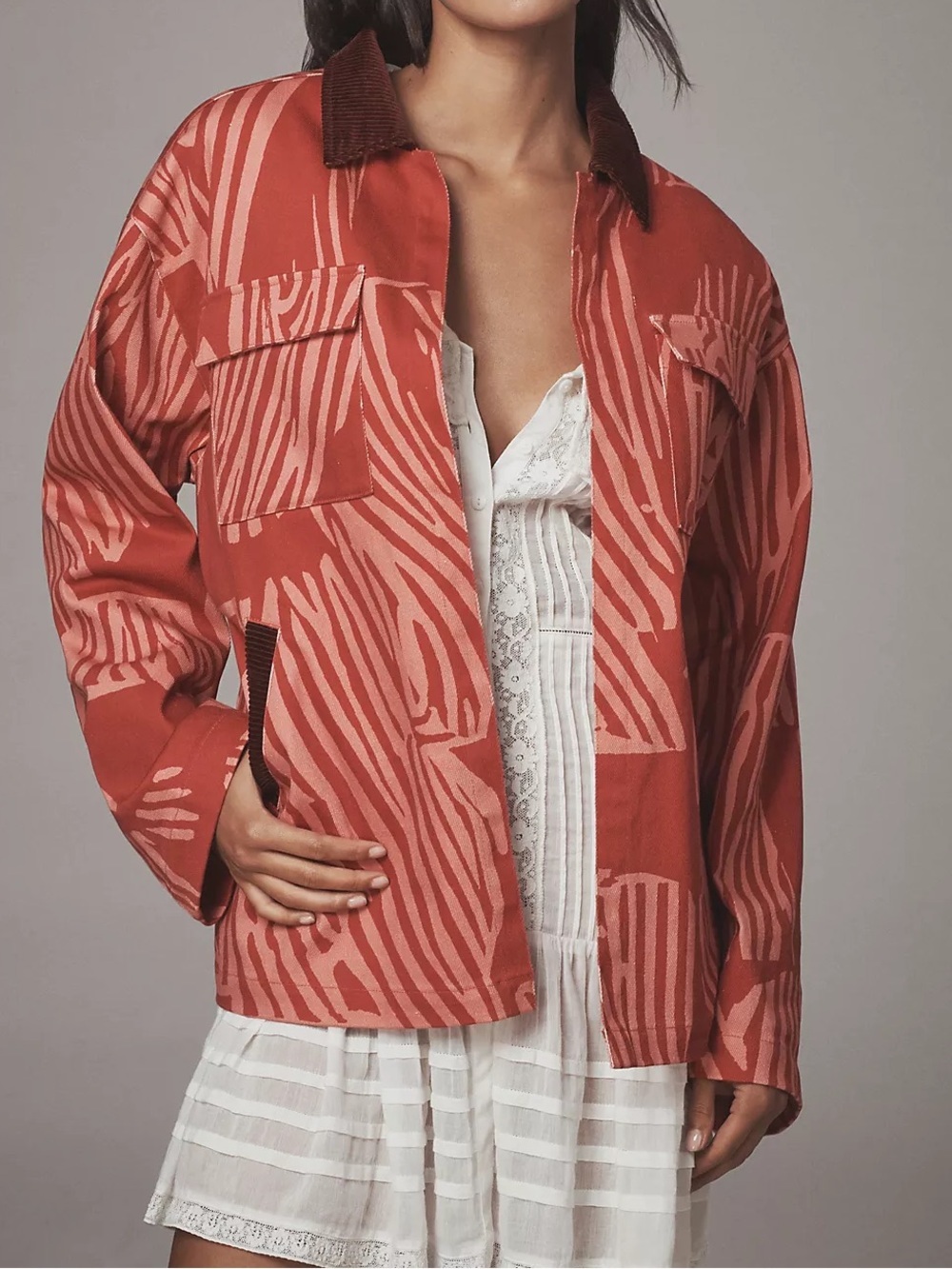 NWOT Anthropologie Bel Kazan Printed Open-Front Jacket One Size